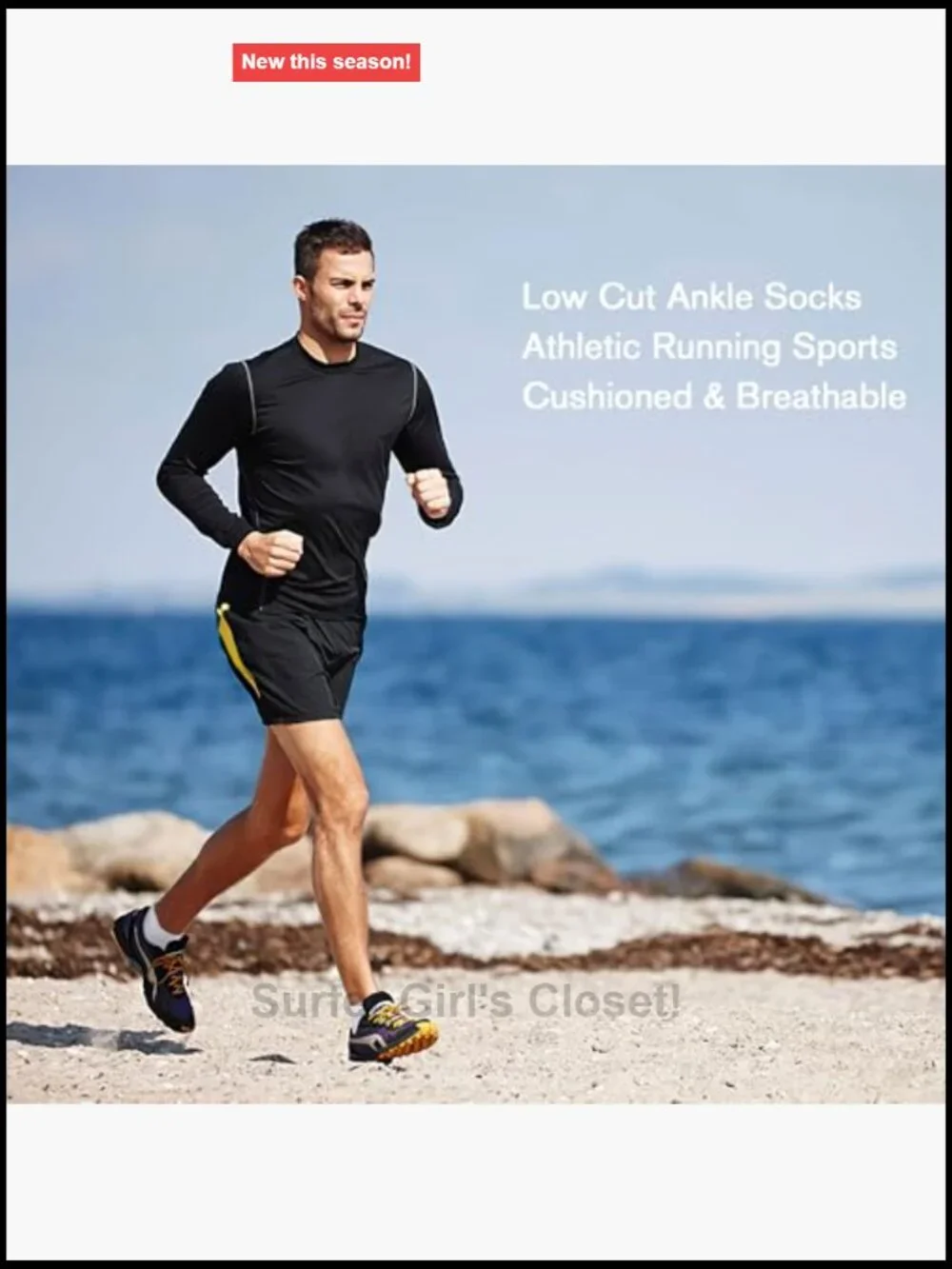 Low Cut Athletic Ankle Socks - Cushioned, Anti-Blister Tab, 6 Pairs
